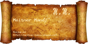 Meitner Manó névjegykártya